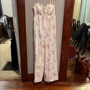 Selkie x Free Purple The Seashell Jumpsuit Medium Floral Summer Home New